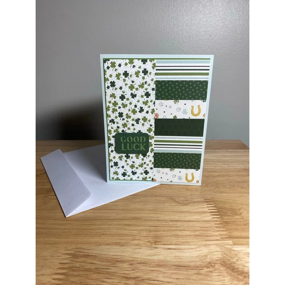 Handmade St. Patrick’s Day Blank Greeting Card A2 & Envelope
